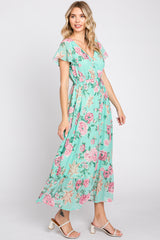 Mint Multi-Color Floral Maxi Dress