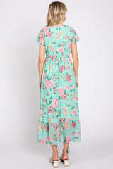 Mint Multi-Color Floral Maxi Dress