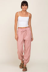 Mauve Smocked Joggers