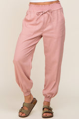 Mauve Smocked Joggers