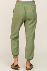 Olive Smocked Joggers