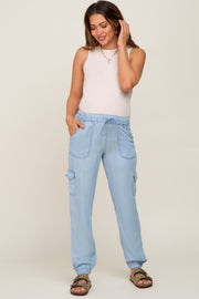 Chambray Maternity Jogger Pants