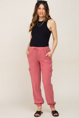 Mauve Maternity Jogger Pants