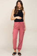 Mauve Maternity Jogger Pants