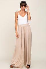 Cream Flowy Maternity Pants