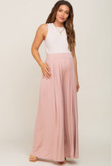 Pink Flowy Maternity Pants