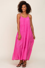 Fuchsia Tiered Maxi Dress