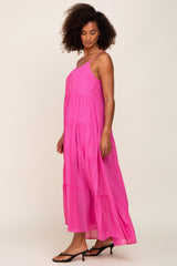 Fuchsia Tiered Maxi Dress