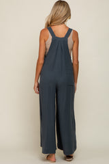 Dark Teal Pocket Front Maternity Wide Leg Jumpsuit