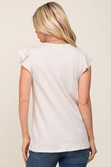 Cream Flounce Cap Sleeve Top