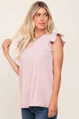 Light Pink Flounce Cap Sleeve Top