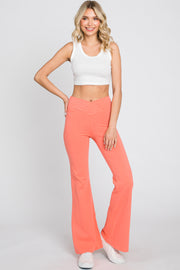 Coral Layered V-Front Leggings