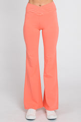 Coral Layered V-Front Leggings