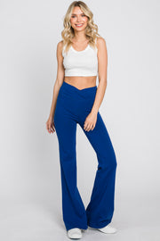 Blue Layered V-Front Leggings