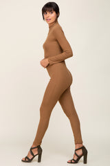 Mocha Ribbed Jumpsuit