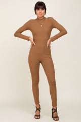 Mocha Ribbed Jumpsuit