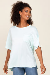 Mint Short Sleeve Pocketed Maternity Top