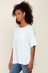 Mint Short Sleeve Pocketed Top