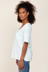 Mint Pocketed V-Neck Top