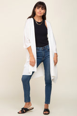 Ivory Knit Open Front Cardigan