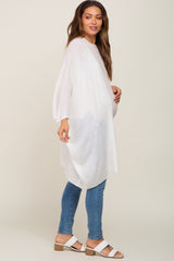 Ivory Knit Open Front Maternity Cardigan