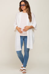 Ivory Knit Open Front Maternity Cardigan