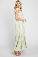 Mint Floral Tiered Maxi Dress