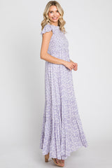 Lavender Floral Tiered Maxi Dress