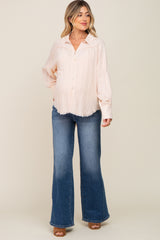 Medium Blue Wide Leg Maternity Jeans