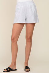 Heather Grey Elastic Band Sweat Shorts