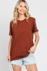 Rust Oversized Short Sleeve Top