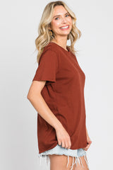 Rust Oversized Short Sleeve Top