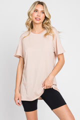 Light Pink Oversized Short Sleeve Maternity Top