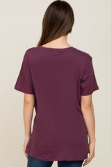 Plum Oversized Short Sleeve Maternity Top