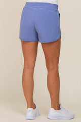 Periwinkle Rounded Hem Maternity Active Shorts