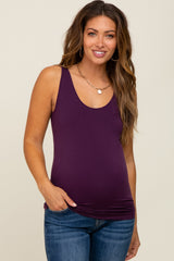 Plum Seamless Maternity Fitted Tank Top