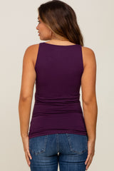 Plum Seamless Maternity Fitted Tank Top