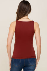 Rust Seamless Maternity Fitted Tank Top