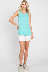 Mint Striped Sleeveless Top