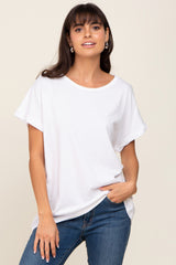 White Short Sleeve Maternity Top