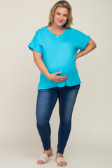 Aqua Short Sleeve Plus Maternity Top