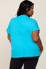 Aqua Short Sleeve Plus Top