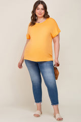 Orange Short Sleeve Plus Maternity Top