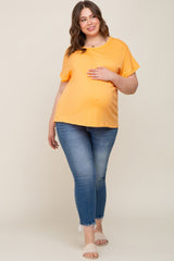 Orange Short Sleeve Plus Maternity Top