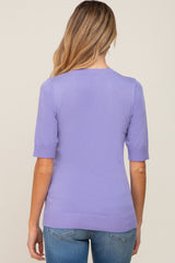 Lavender Knit Fitted Maternity Blouse