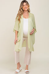 Lime Lightweight Side Slit Maternity Coverup