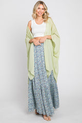 Sage Floral Tiered Maternity Maxi Skirt