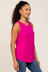 Fuchsia Ribbed Basic Tank