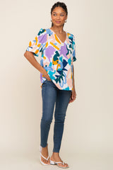 Ivory Multi-Color Printed Blouse