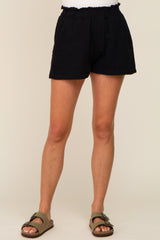 Black Gauze Double Layered Shorts